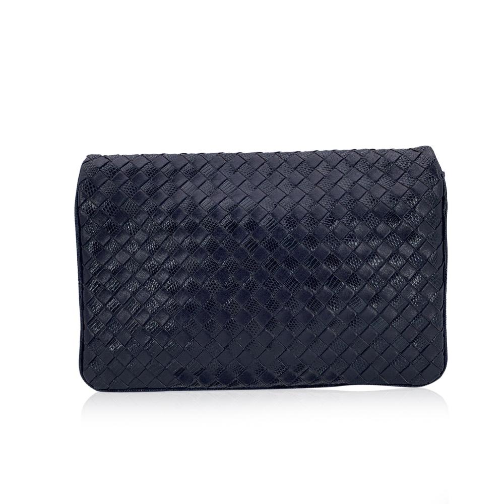Blue Leather Bottega Veneta Clutch