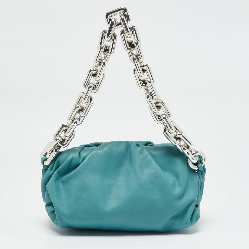 Blue Leather Bottega Veneta Pouches