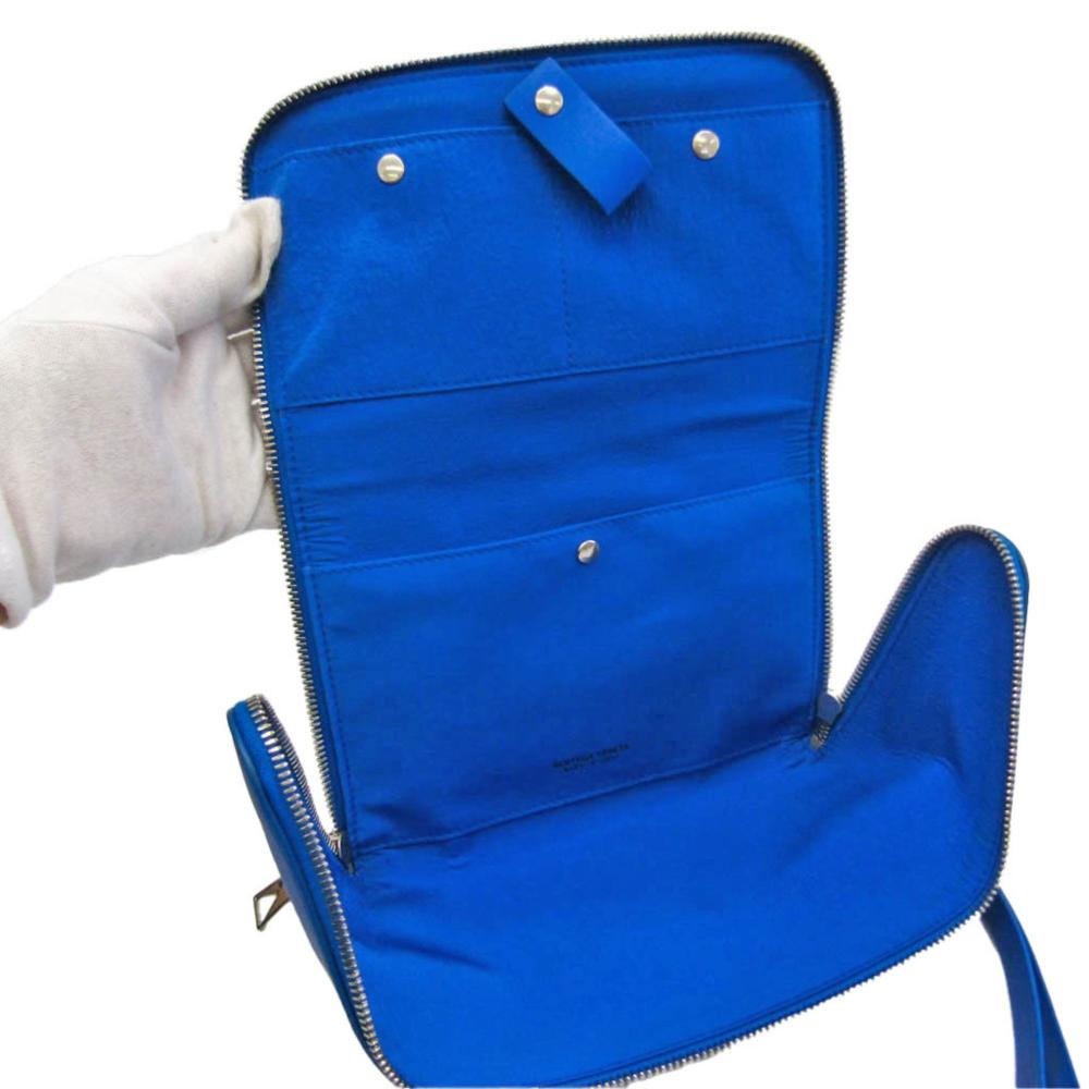 Blue Leather Bottega Veneta Clutch