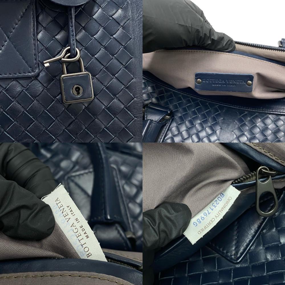 Blue Leather Bottega Veneta Travel Bag