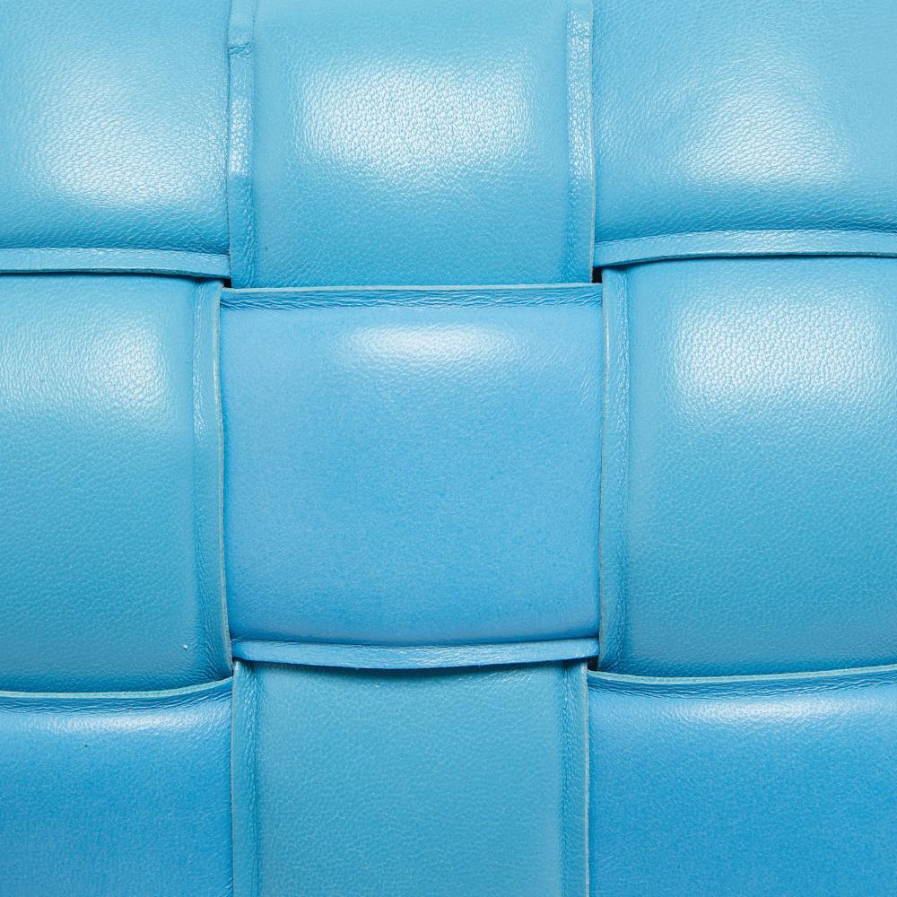 Blue Leather Bottega Veneta Cassette Bag