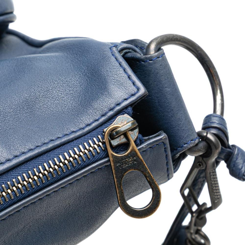 Blue Leather Bottega Veneta Crossbody Bag
