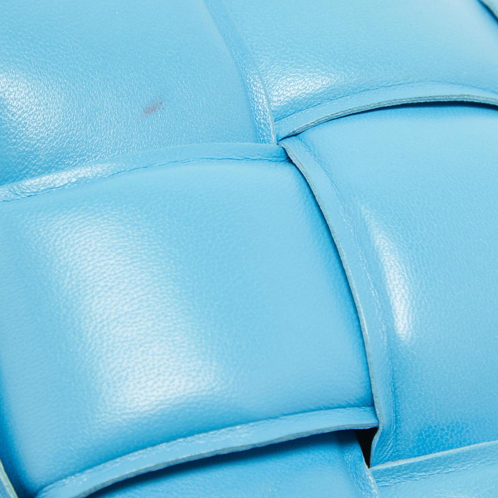 Blue Leather Bottega Veneta Cassette Bag