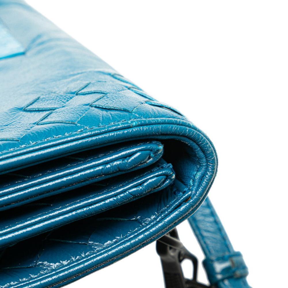Blue Leather Bottega Veneta Shoulder Bag