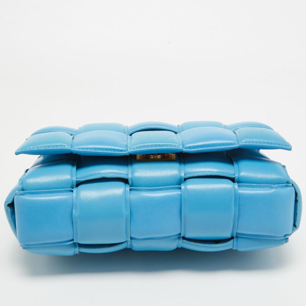 Blue Leather Bottega Veneta Cassette Bag