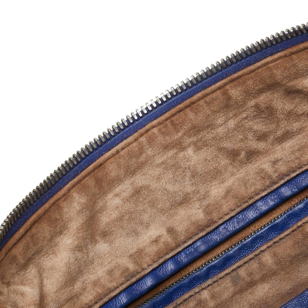 Blue Leather Bottega Veneta Crossbody Bag