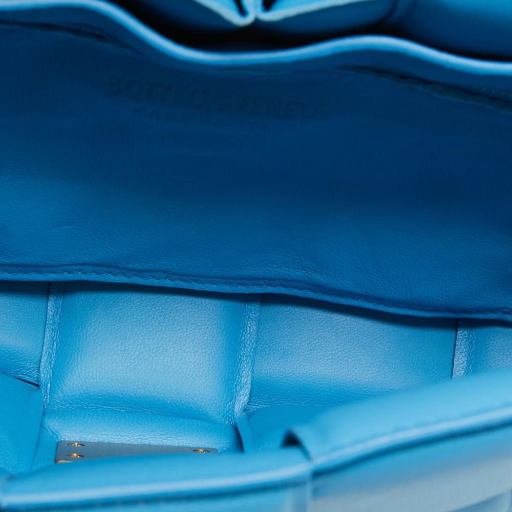 Blue Leather Bottega Veneta Cassette Bag