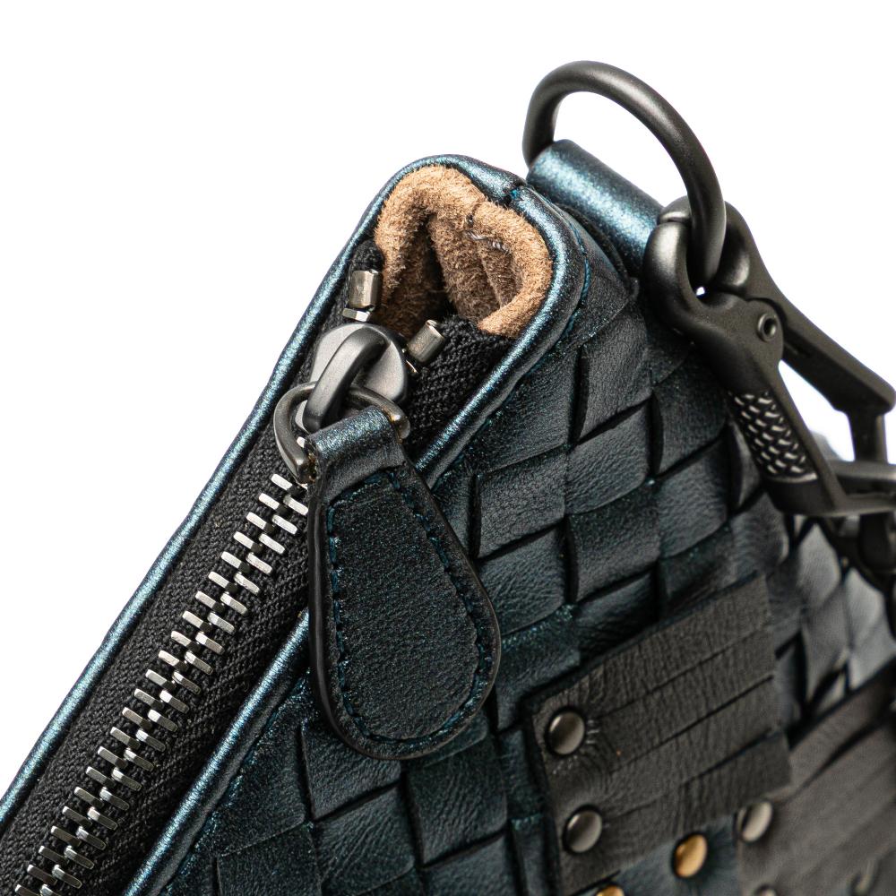 Blue Leather Bottega Veneta Crossbody Bag