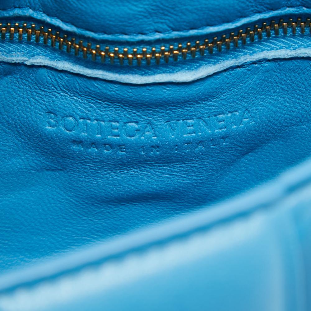 Blue Leather Bottega Veneta Cassette Bag