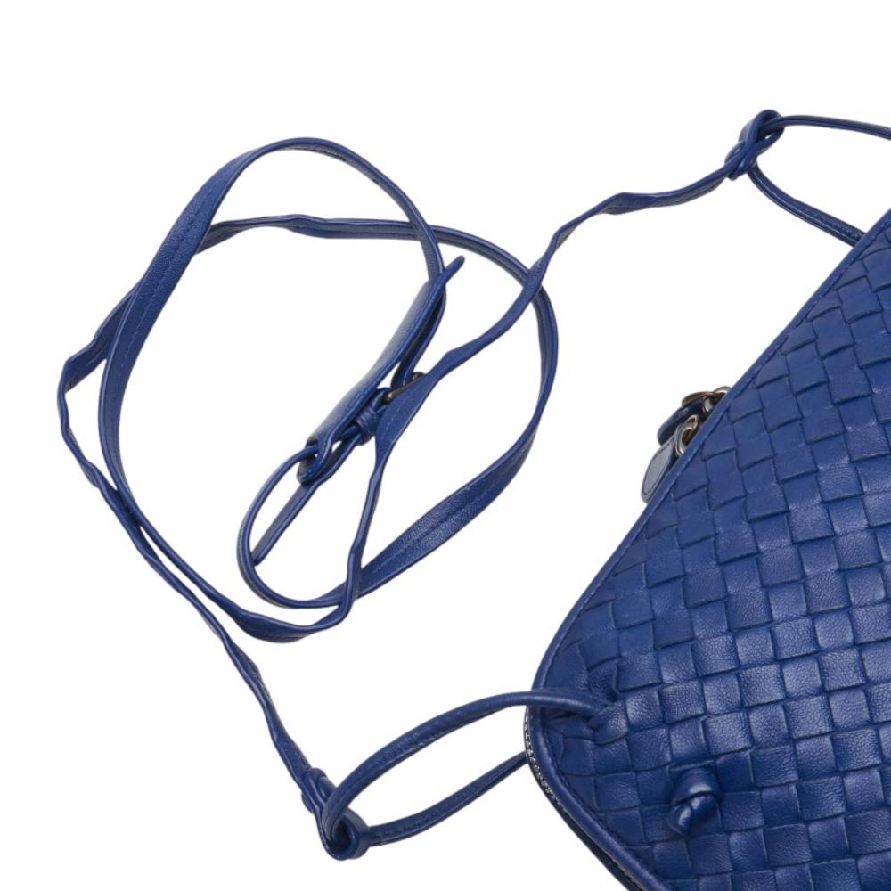 Blue Leather Bottega Veneta Crossbody Bag
