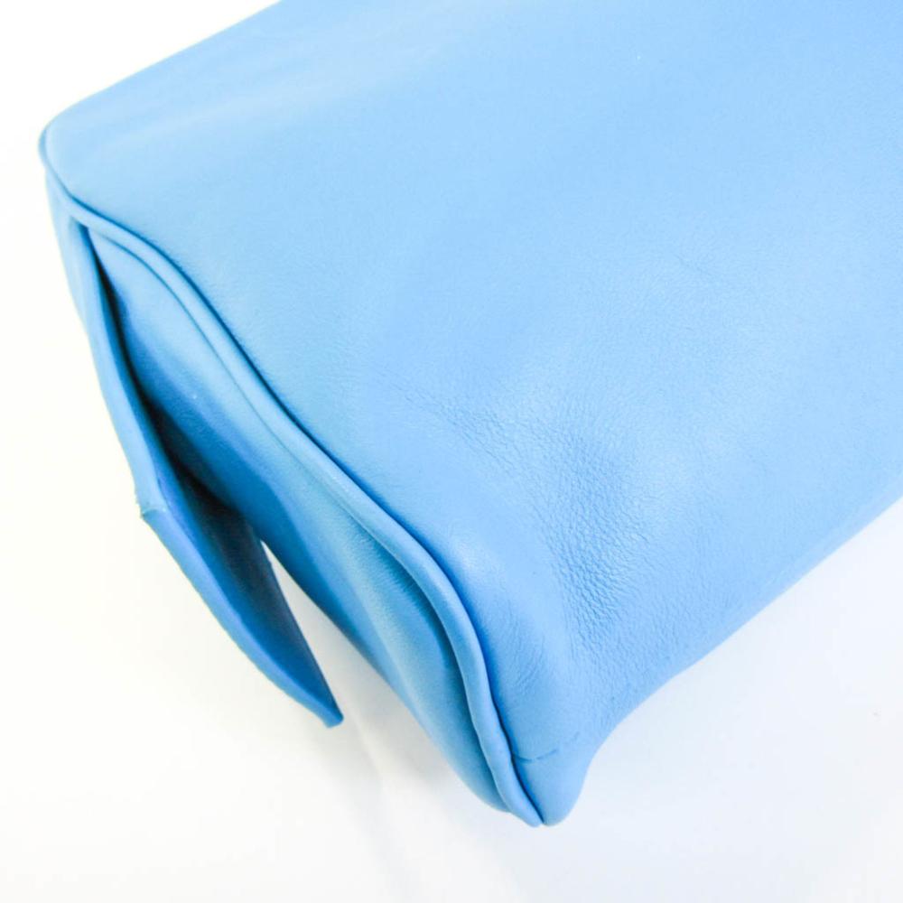 Blue Leather Bottega Veneta Clutch