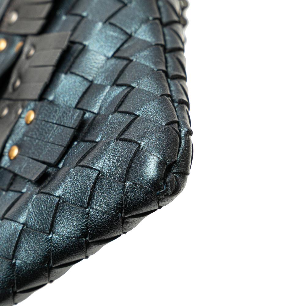 Blue Leather Bottega Veneta Crossbody Bag