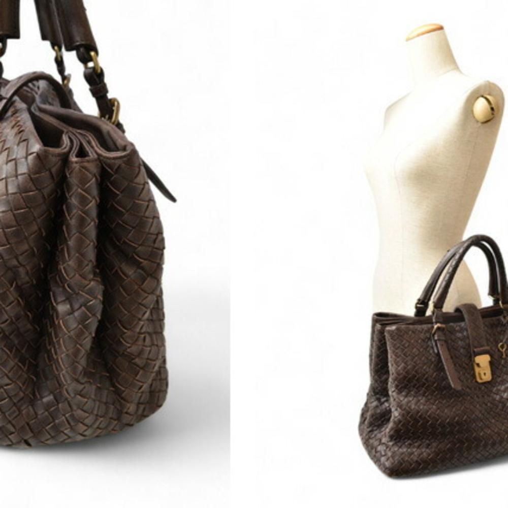 Brown Fabric Bottega Veneta Tote