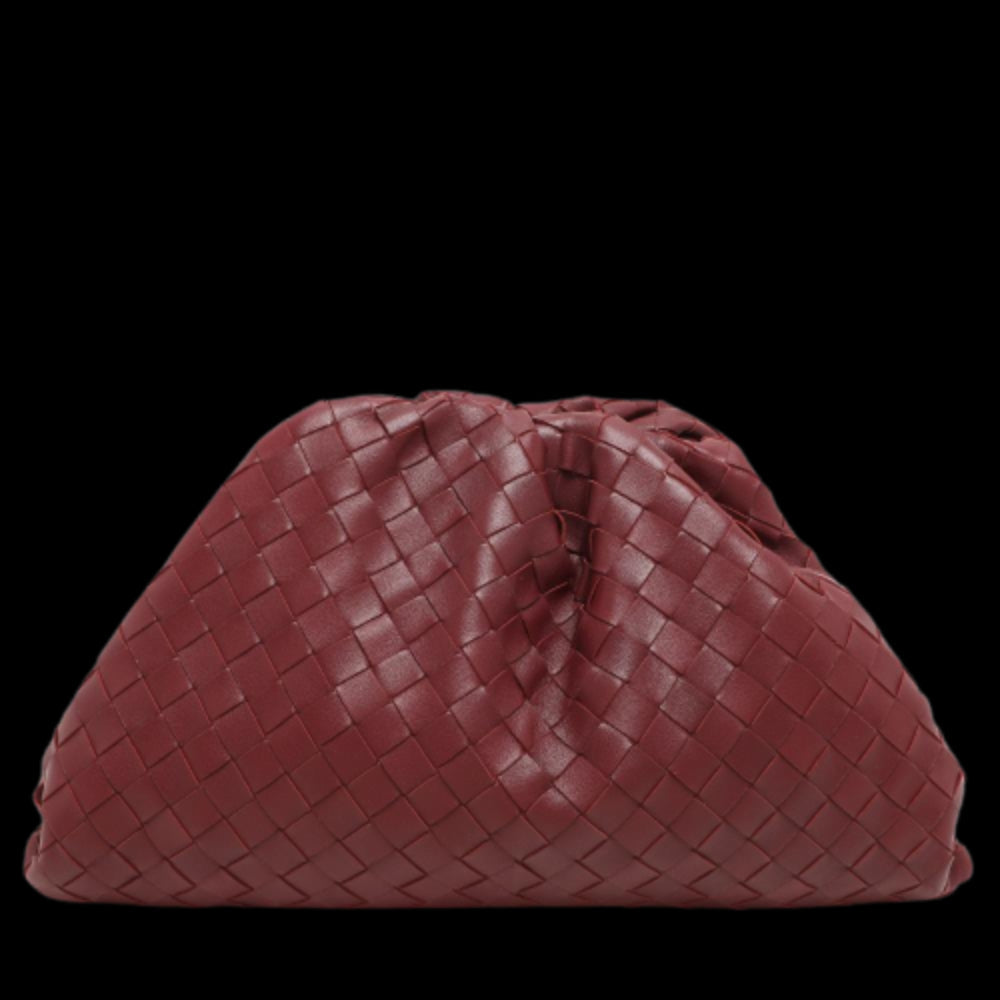 Burgundy Leather Bottega Veneta Clutch