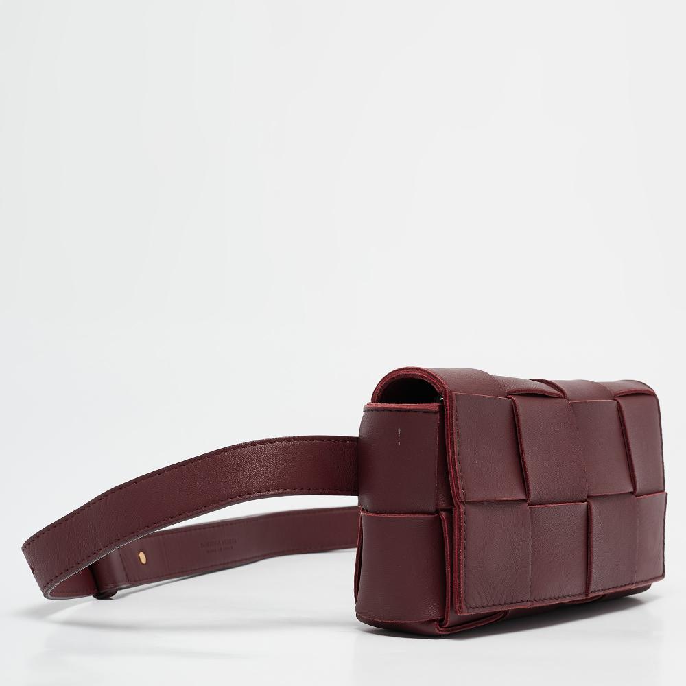 Burgundy Leather Bottega Veneta Belt Bag