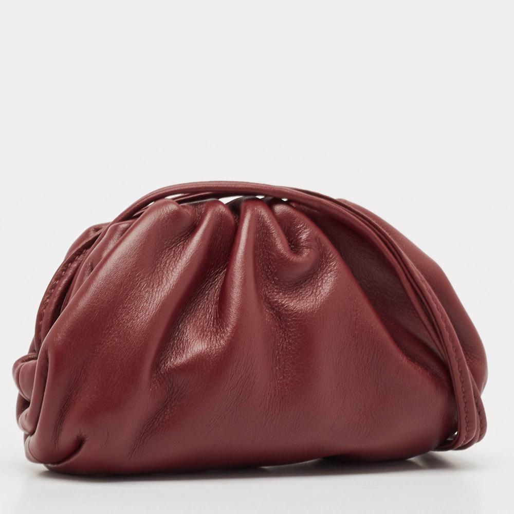 Burgundy Leather Bottega Veneta Pouches
