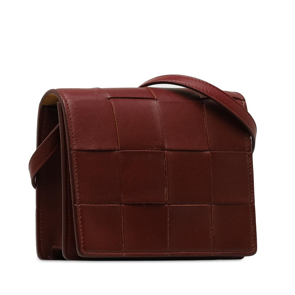 Burgundy Leather Bottega Veneta Cassette Bag