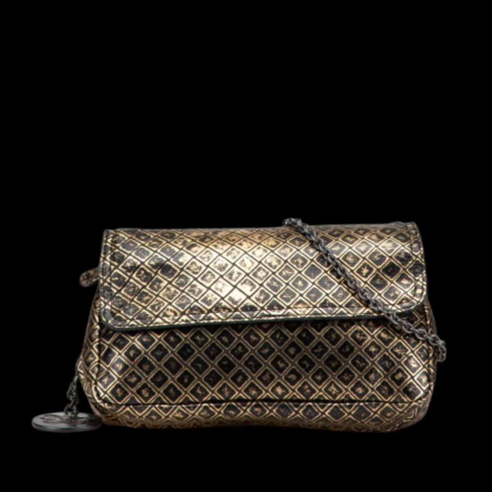Gold Leather Bottega Veneta Crossbody Bag