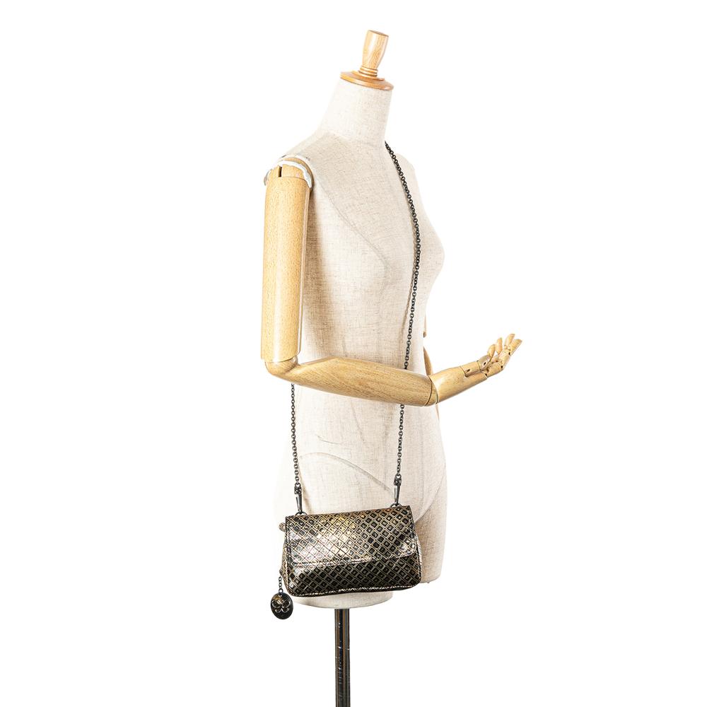 Gold Leather Bottega Veneta Crossbody Bag