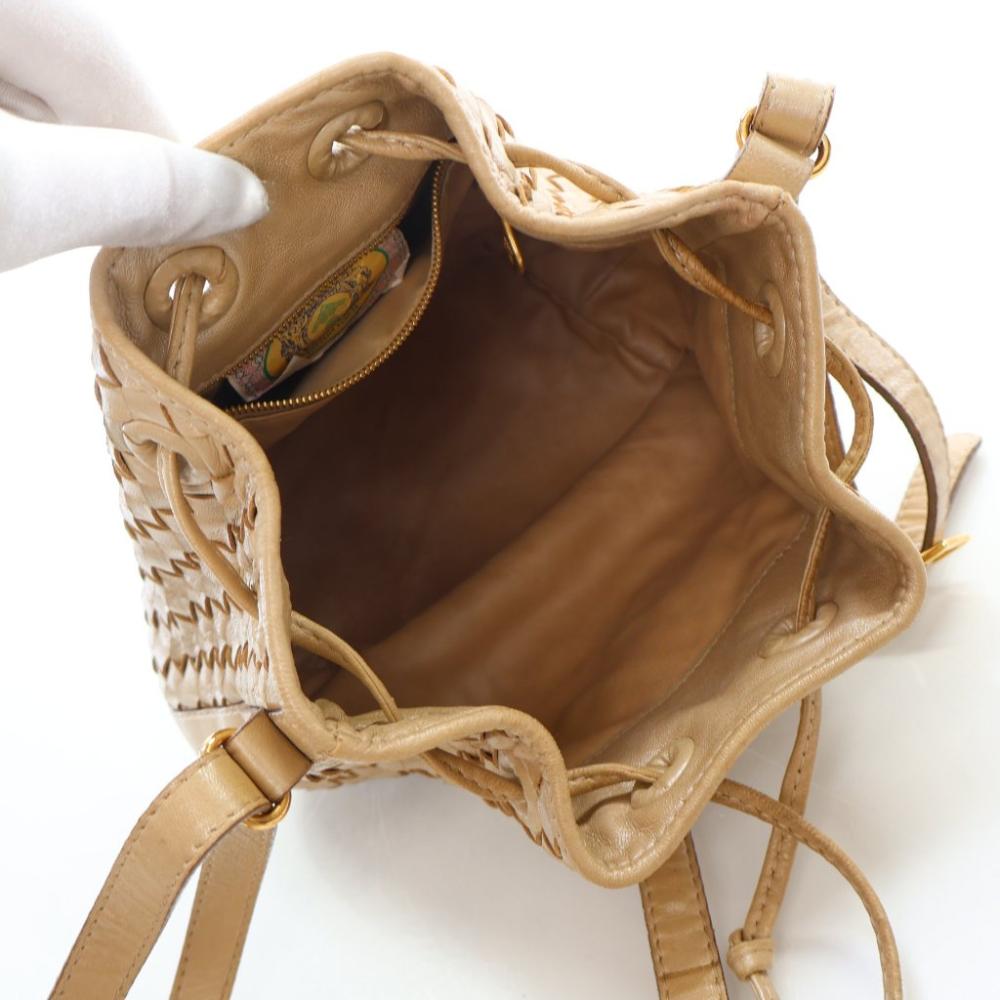 Gold Leather Bottega Veneta Shoulder Bag