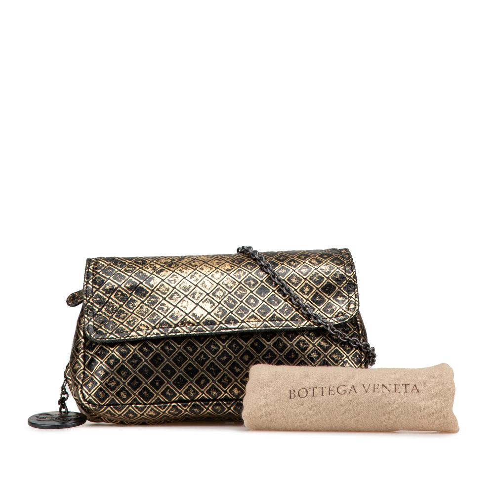 Gold Leather Bottega Veneta Crossbody Bag