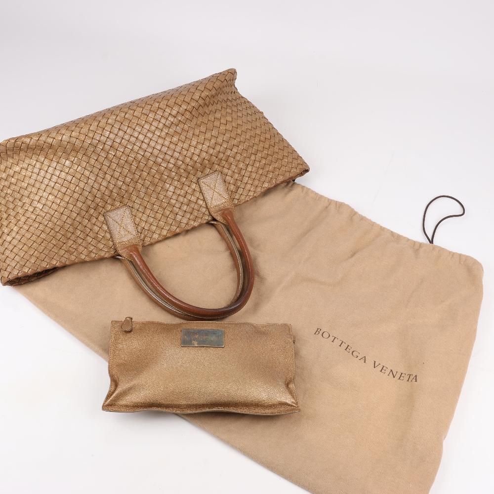 Gold Leather Bottega Veneta Cabat