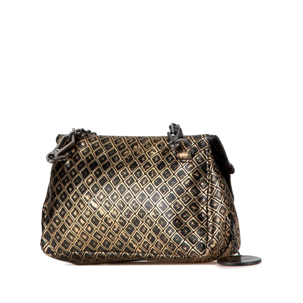 Gold Leather Bottega Veneta Crossbody Bag