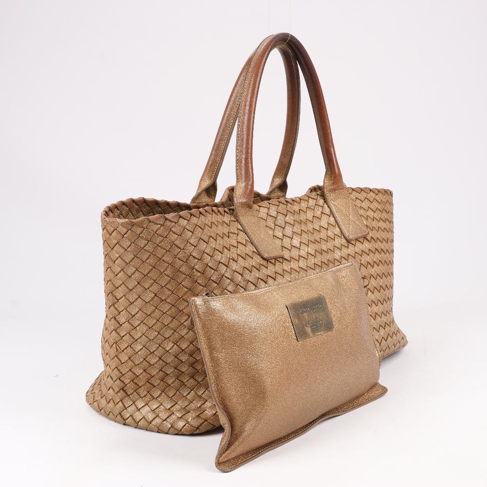 Gold Leather Bottega Veneta Cabat