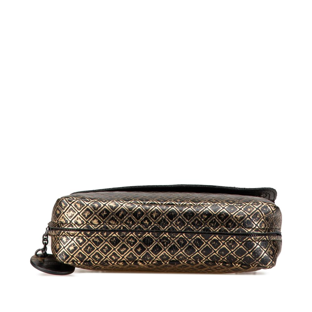 Gold Leather Bottega Veneta Crossbody Bag
