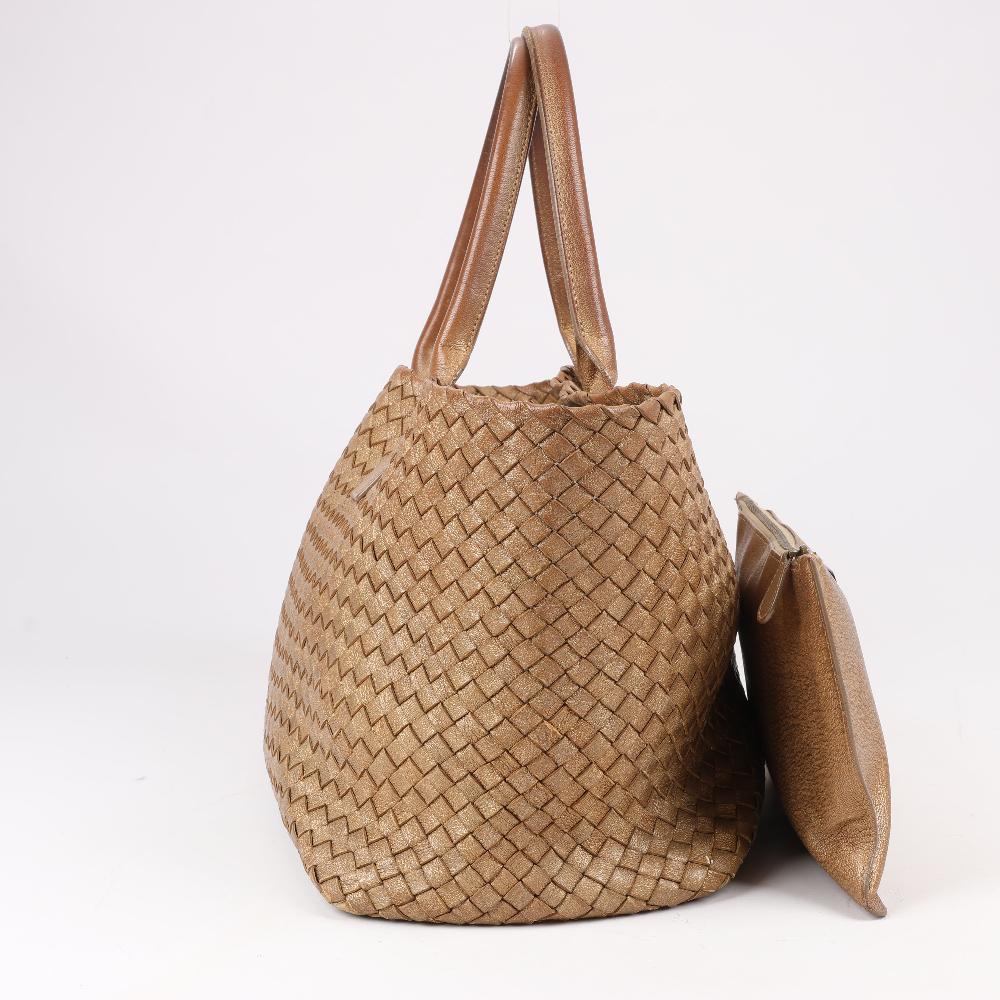 Gold Leather Bottega Veneta Cabat