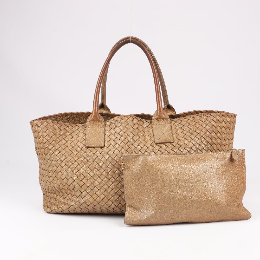 Gold Leather Bottega Veneta Cabat