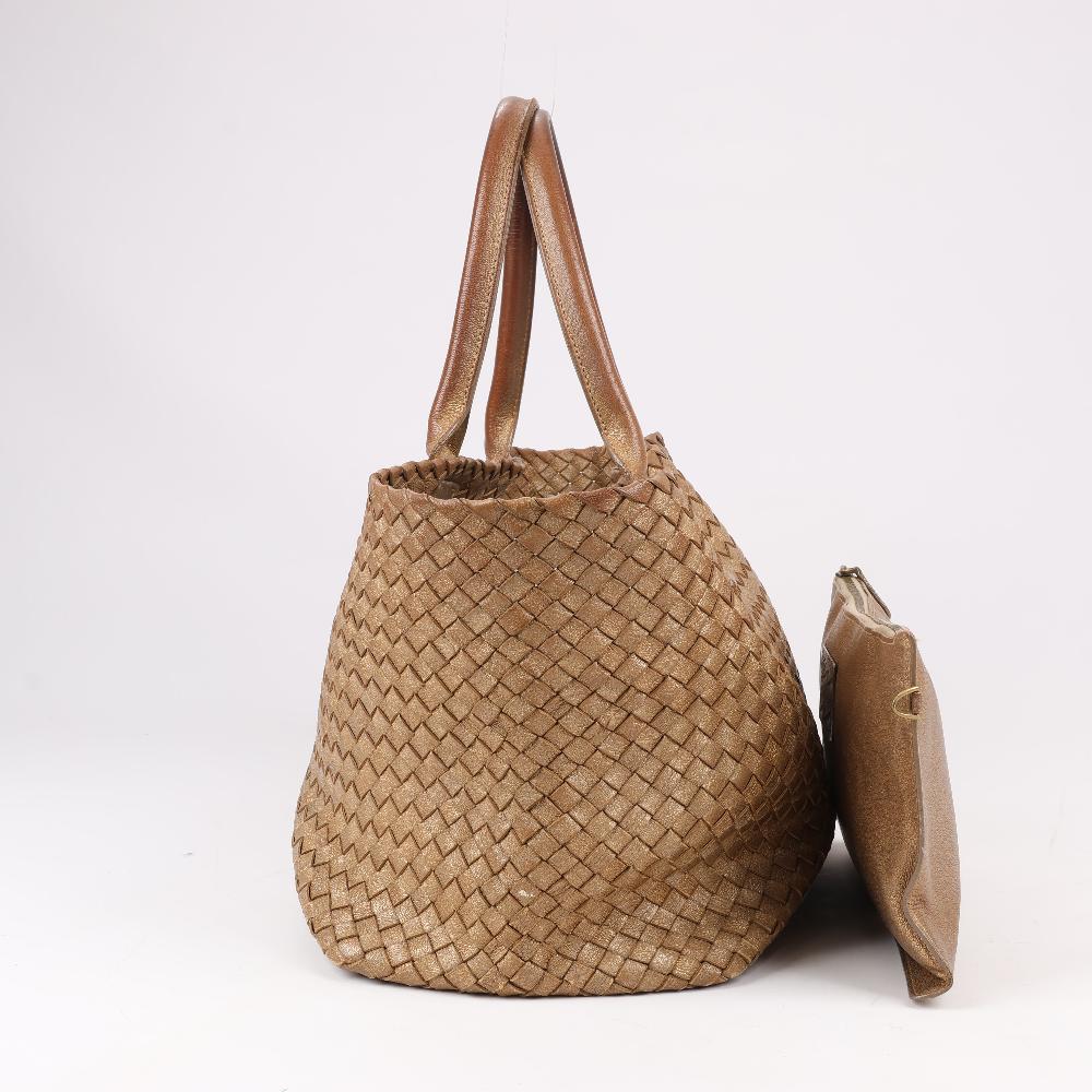Gold Leather Bottega Veneta Cabat