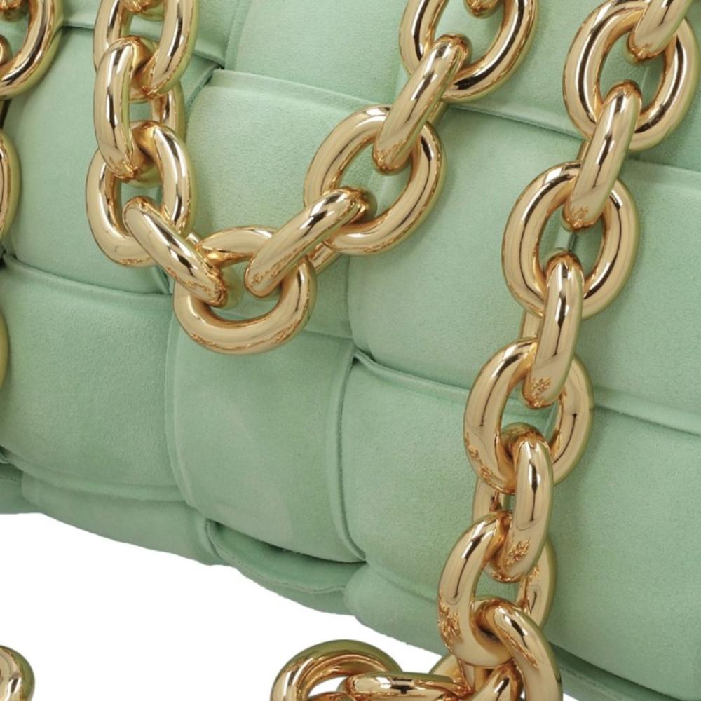 Gold Suede Bottega Veneta Cassette Bag