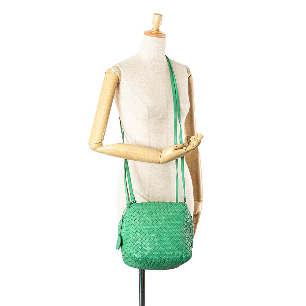 Green Leather Bottega Veneta Crossbody Bag