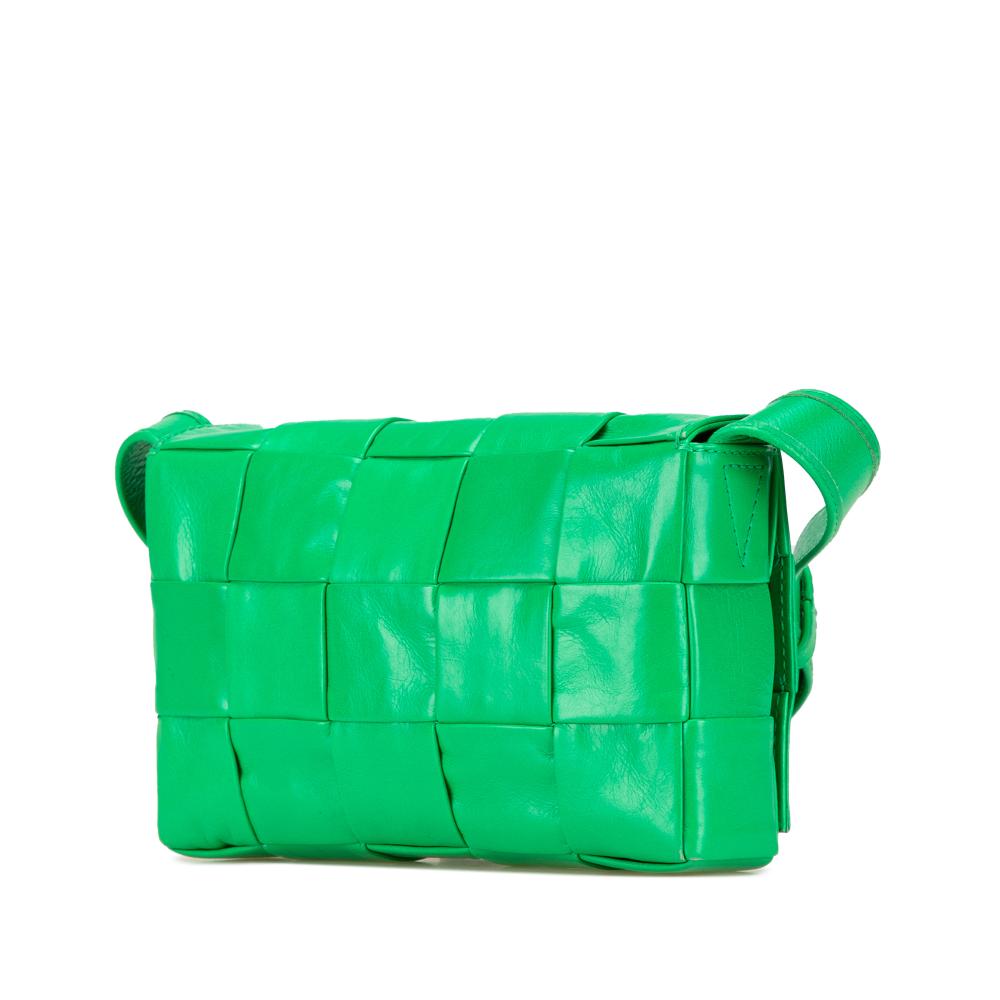 Green Leather Bottega Veneta Cassette Bag