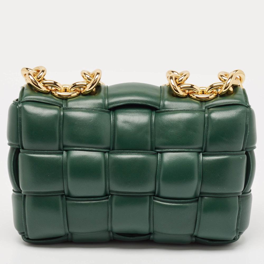 Green Leather Bottega Veneta Crossbody Bag