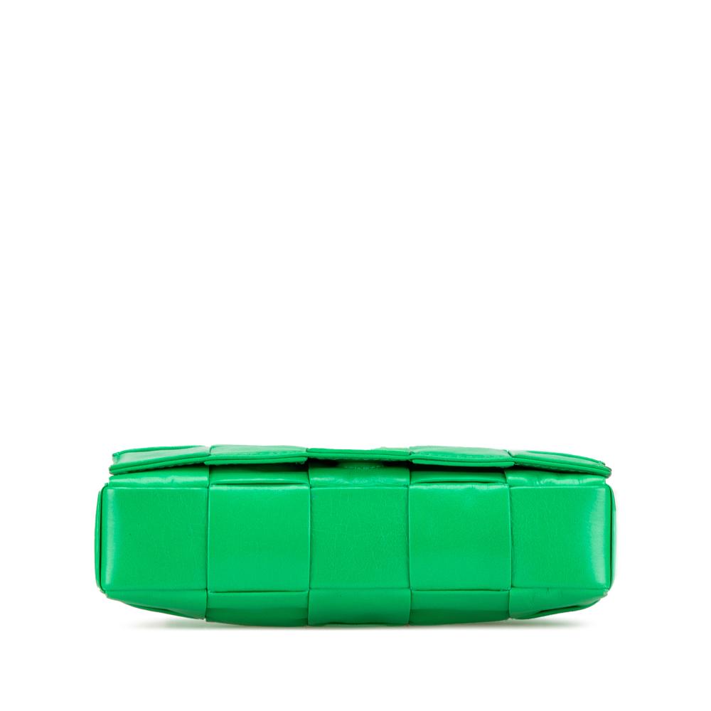 Green Leather Bottega Veneta Cassette Bag