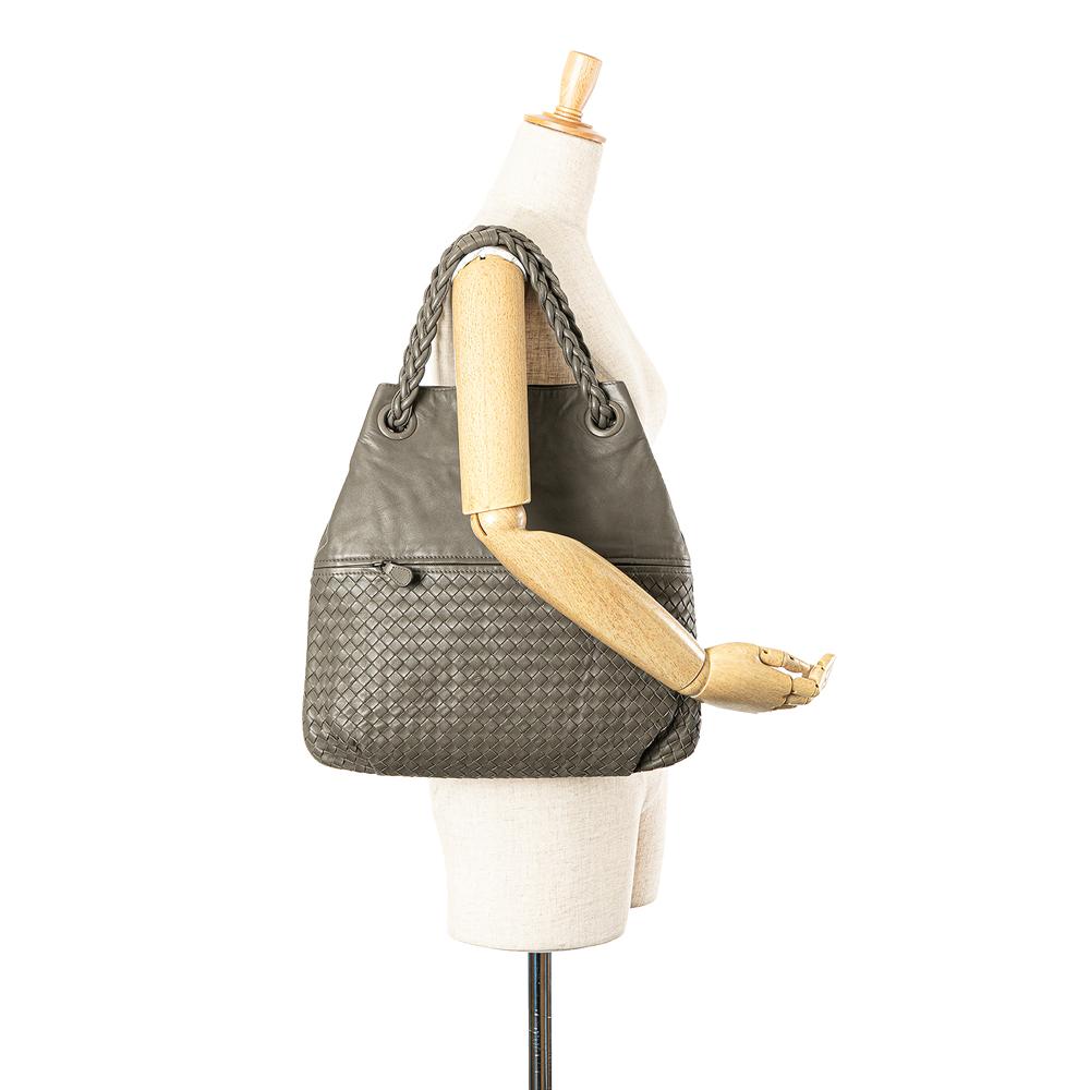 Grey Leather Bottega Veneta Tote
