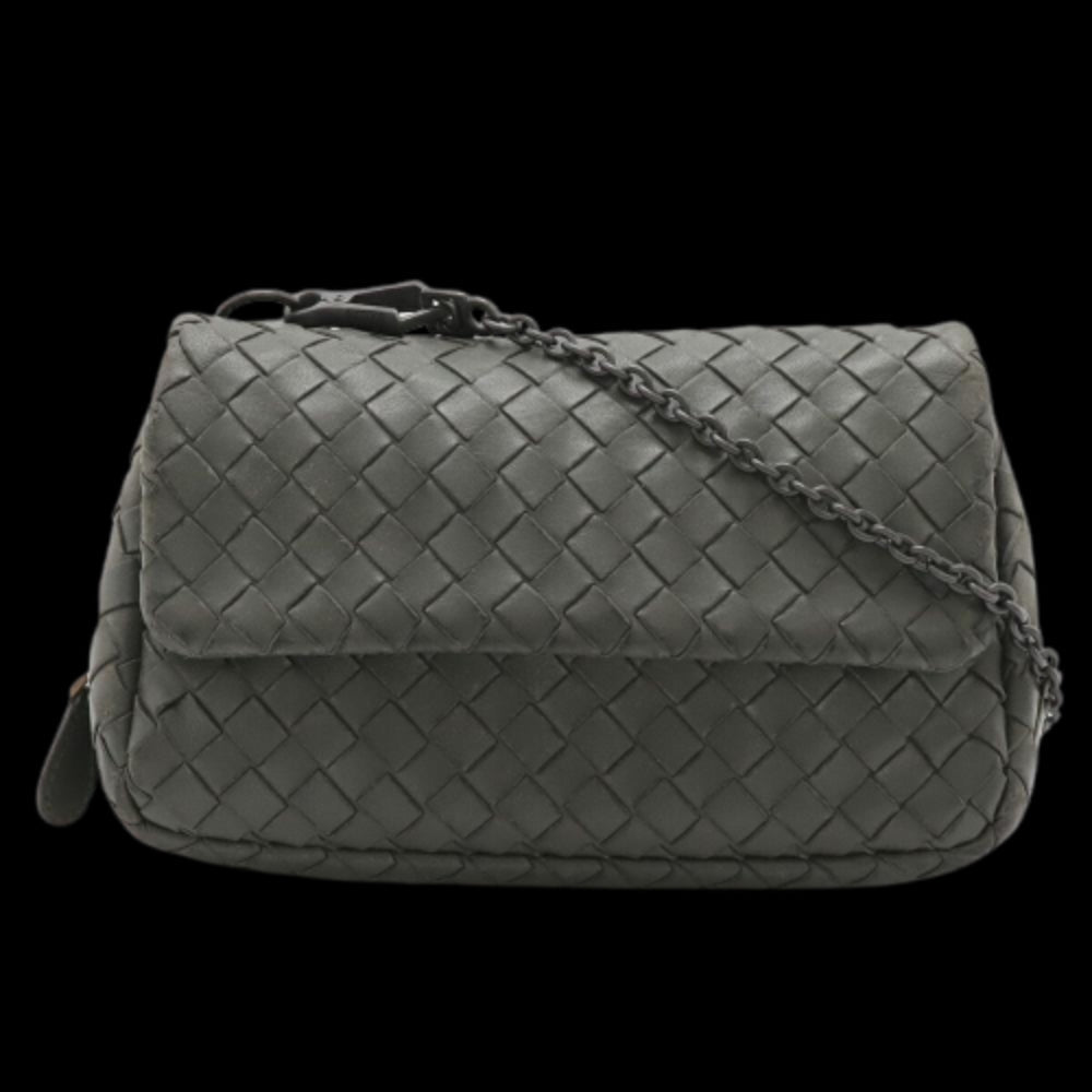Grey Leather Bottega Veneta Shoulder Bag