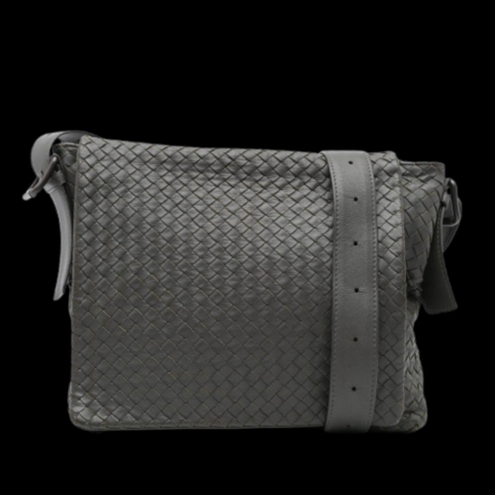 Grey Leather Bottega Veneta Crossbody Bag
