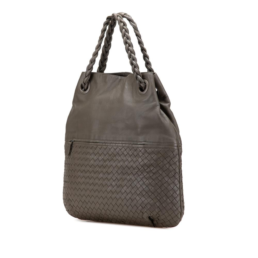 Grey Leather Bottega Veneta Tote