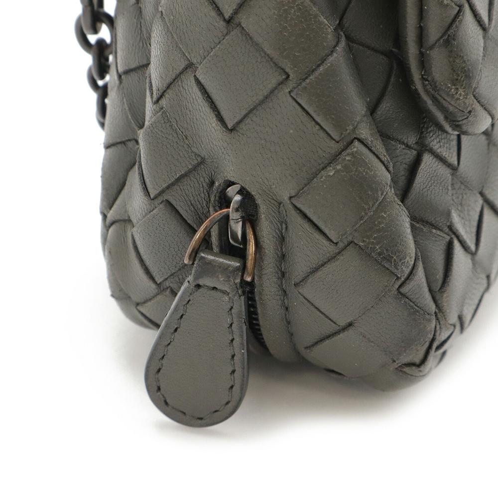 Grey Leather Bottega Veneta Shoulder Bag
