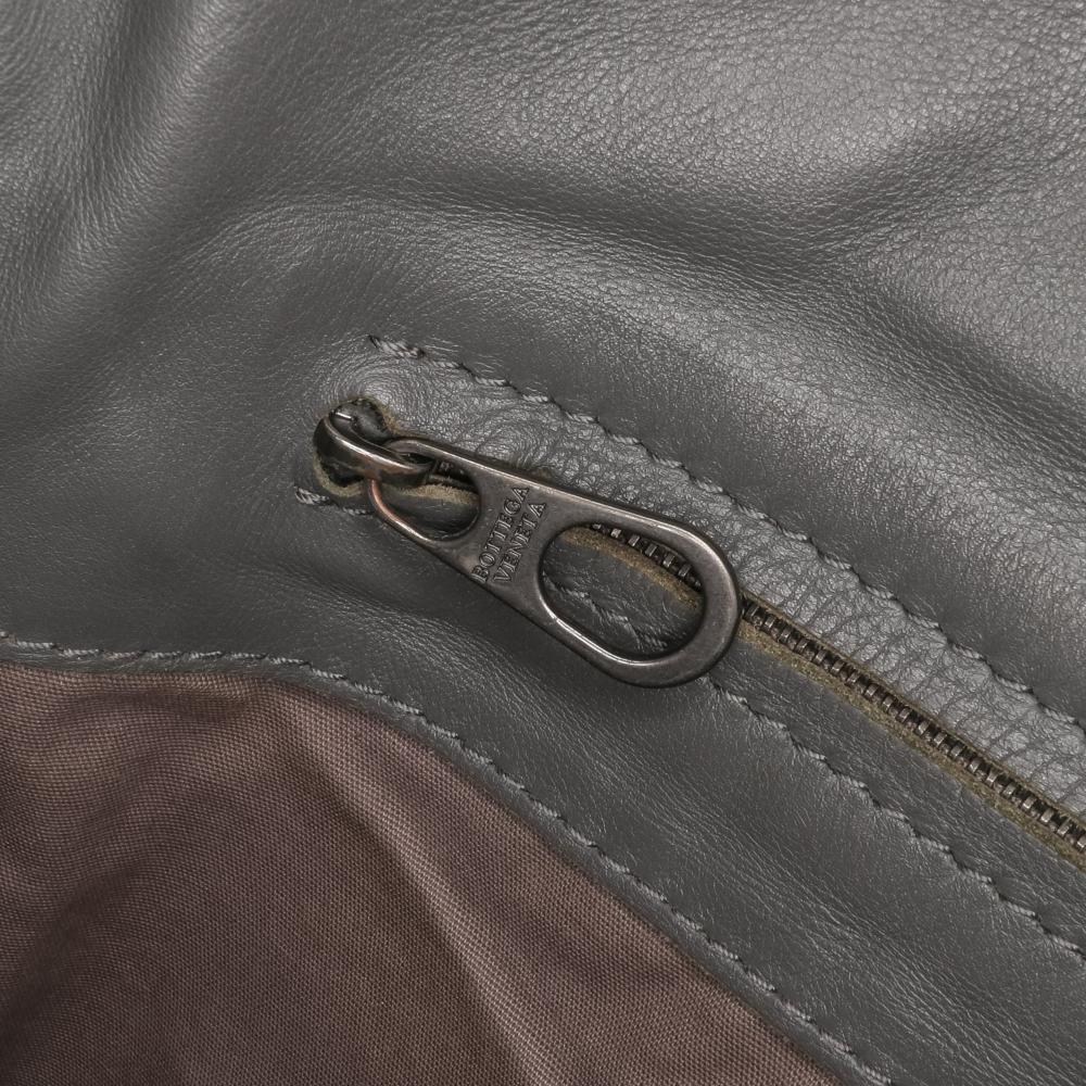 Grey Leather Bottega Veneta Crossbody Bag