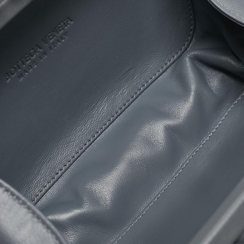 Grey Leather Bottega Veneta Clutch