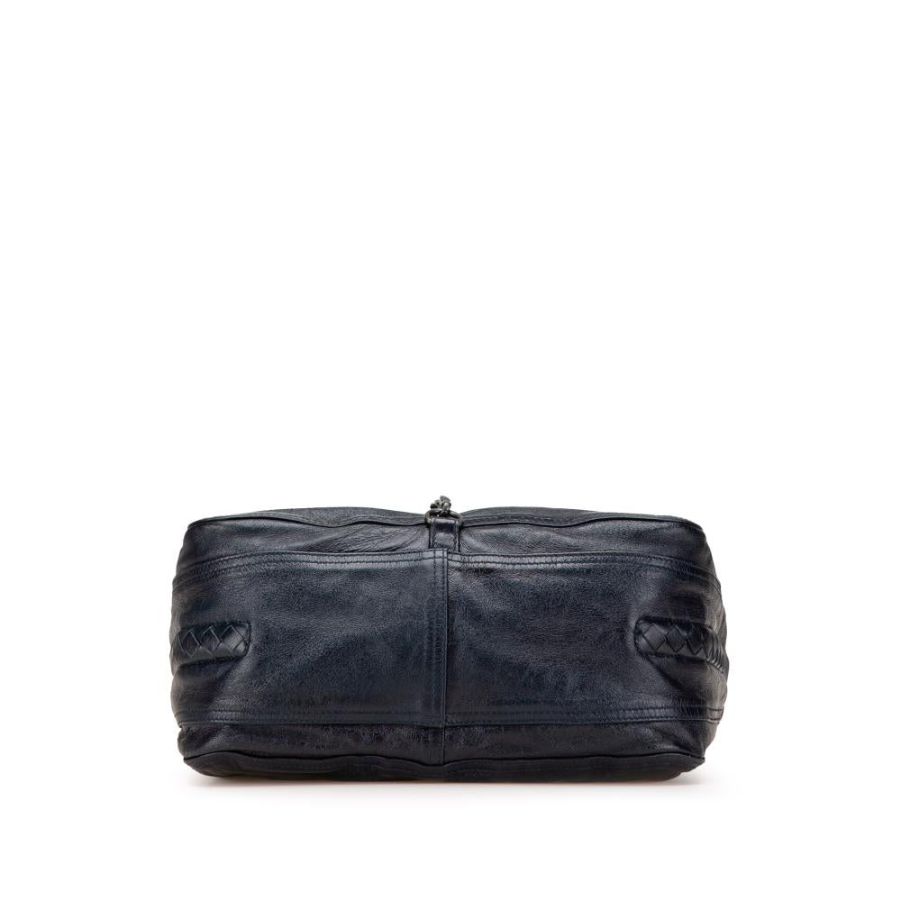 Navy Leather Bottega Veneta Handbag