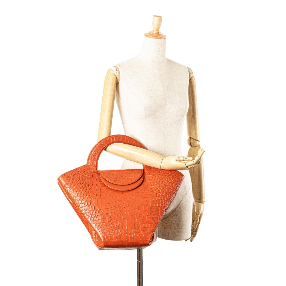 Orange Leather Bottega Veneta Tote
