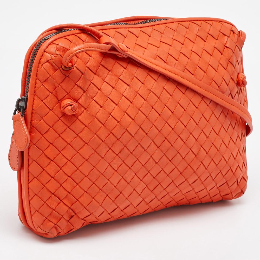 Orange Leather Bottega Veneta Crossbody Bag