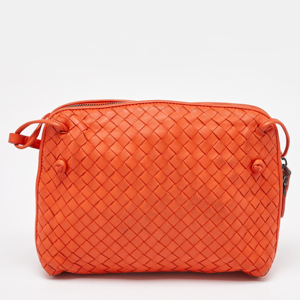 Orange Leather Bottega Veneta Crossbody Bag