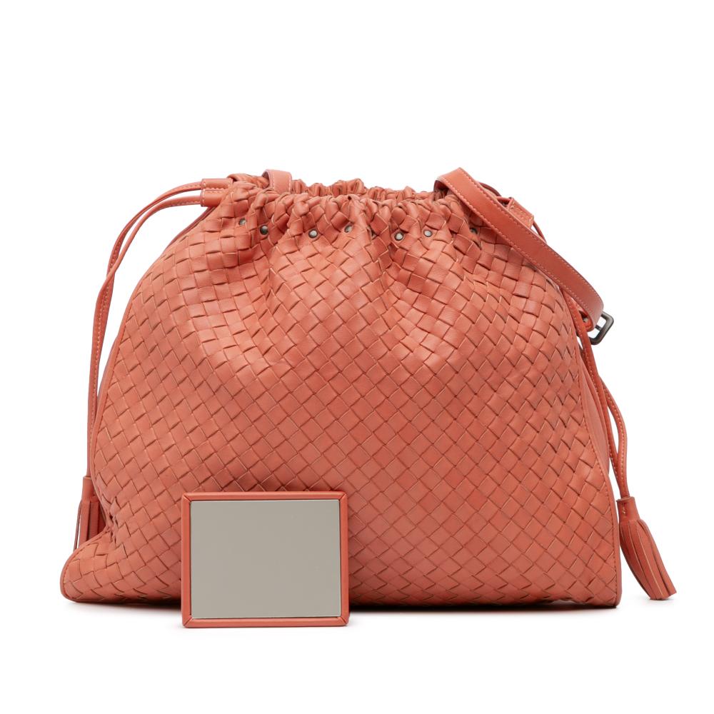 Orange Leather Bottega Veneta Crossbody Bag