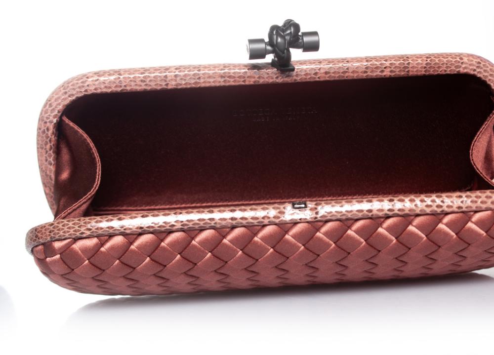 Pink Satin Bottega Veneta Clutch